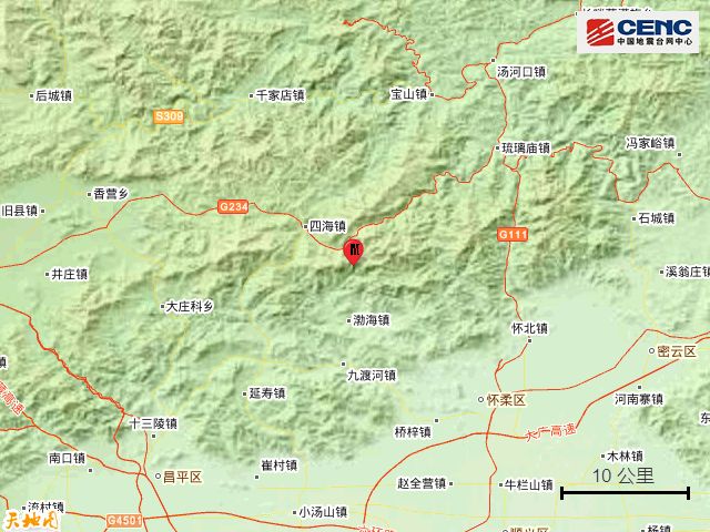 北京怀柔区发生2.6级地震,震源深度18千米6088 作者:峰华花园 帖子ID:105925 