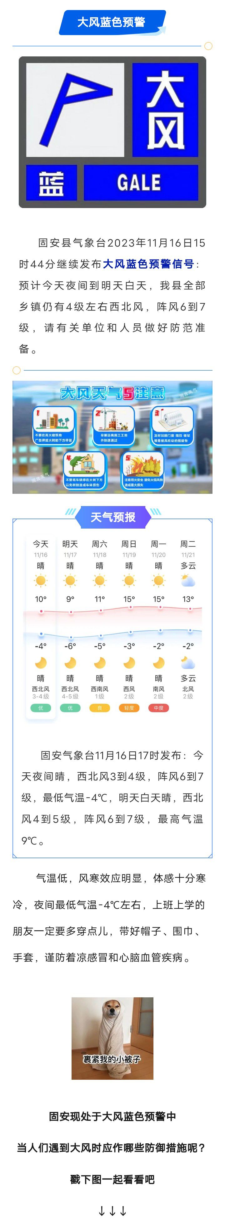 固安县气象台更新大风蓝色预警[Ⅳ级/一般]478 作者:峰华花园 帖子ID:263008 气象台,更新,蓝色,预警,一般