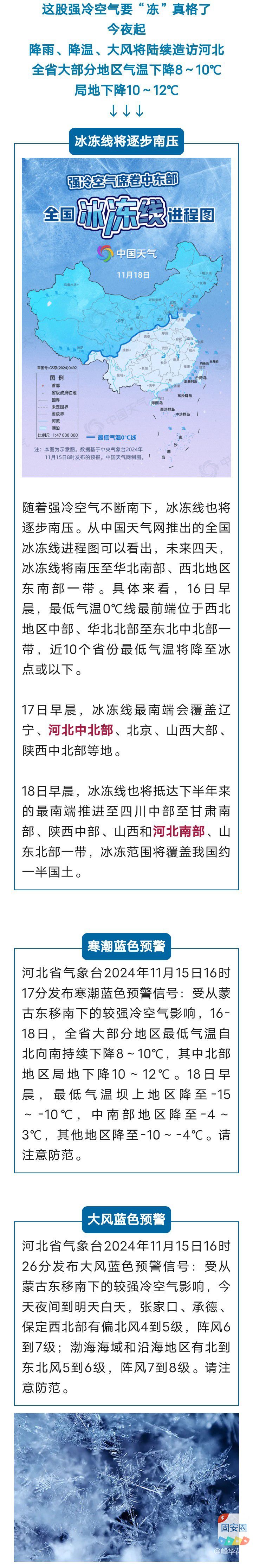 冷冷冷！降温12℃！强冷空气登场，河北寒潮预警1782 作者:峰华花园 帖子ID:366331 